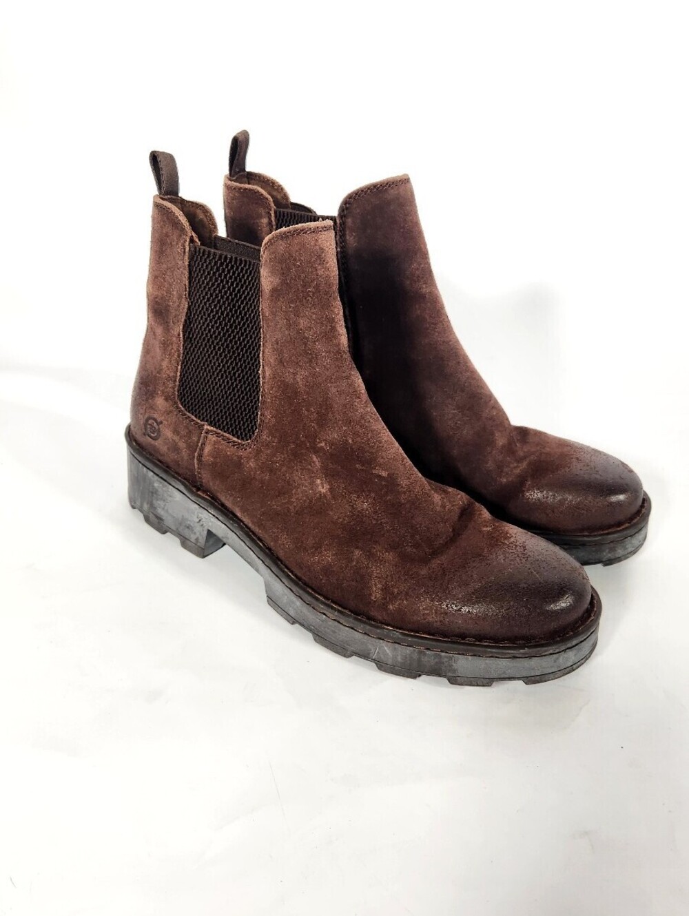 Børn Brown Suede Leather Chelsea Boots Lug Sole Size 8